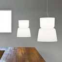 Bloom Colgante Vidrio 1 Luz E27 + G9 IP20 Di.36xh.44cm Blanco/Blanco