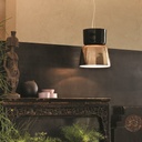 Bloom Colgante Vidrio 1 Luz E27 + G9 IP20 Di.36xh.44cm Negro/Dorado