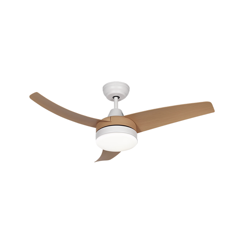 Ventilador 3 Aspas 3 Vel. Led 24W 3000/4000/6000K Dimerizable Blanco/Madera Natural