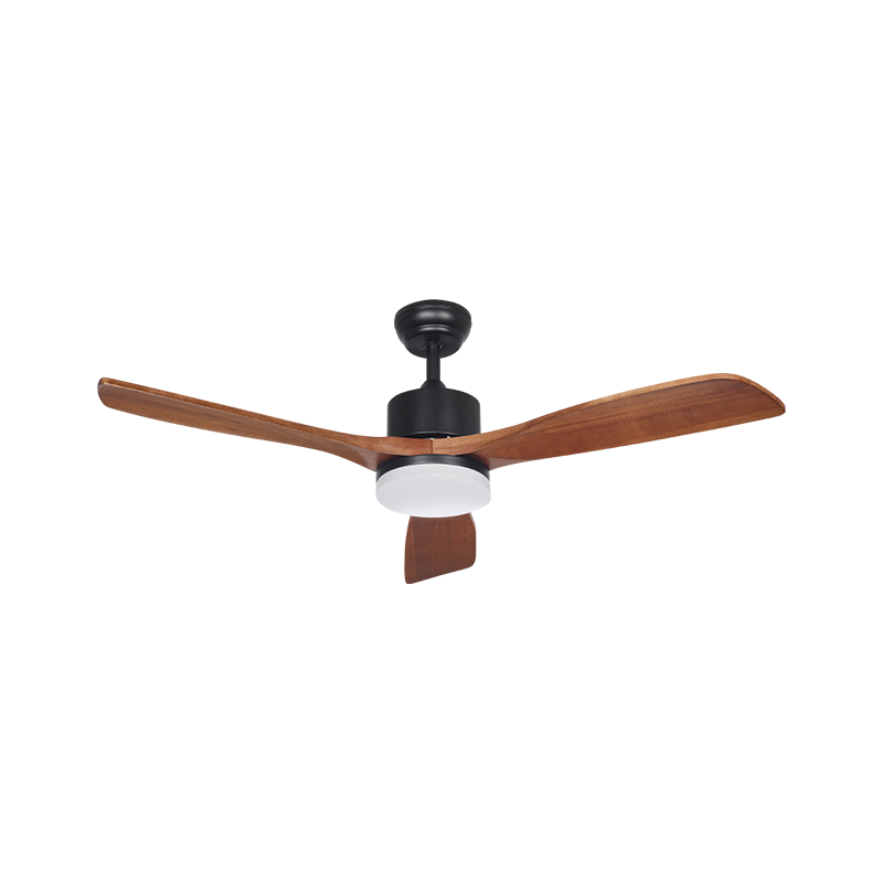 Ventilador 3 Aspas 3 Vel. Led 24W 3000/4000/6000K Dimerizable Negro/Madera