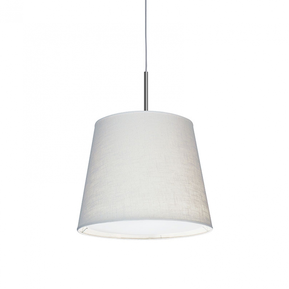 Liv Colgante Conica 2L E27 Di.30x40xh.33Cm Cañamo Oscuro Con Tapa Cromo