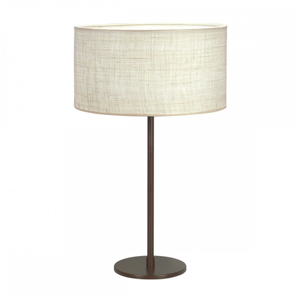 Liv Lampara de Mesa Cilindrica 1L E27 Cañamo Claro h.73cm Chocolate
