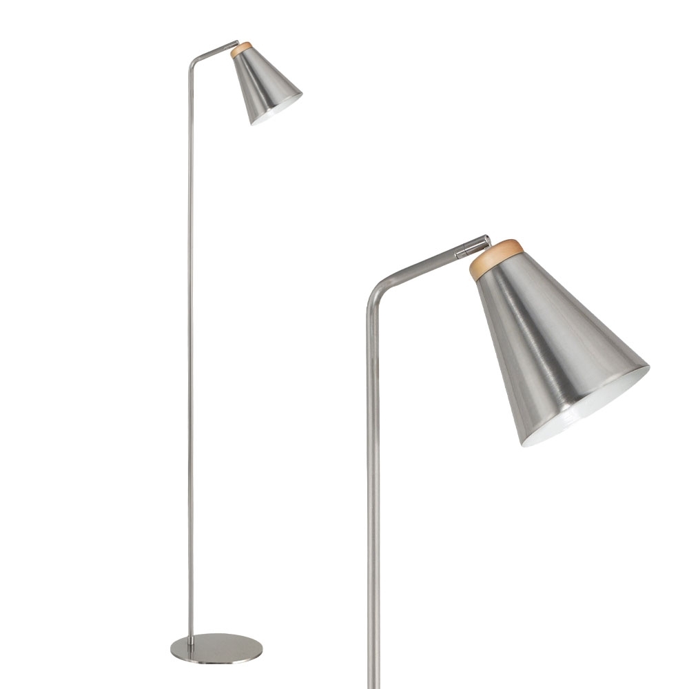 Nordik Lampara de Pie Metal/Madera Movil 1L E27 h.150cm Platil