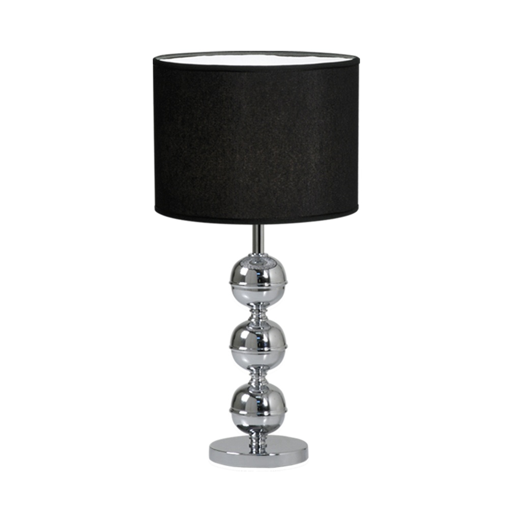 Lara Velador Cilindrica 1L E27 Lienzo Negro Di.20xh.42cm Cromo