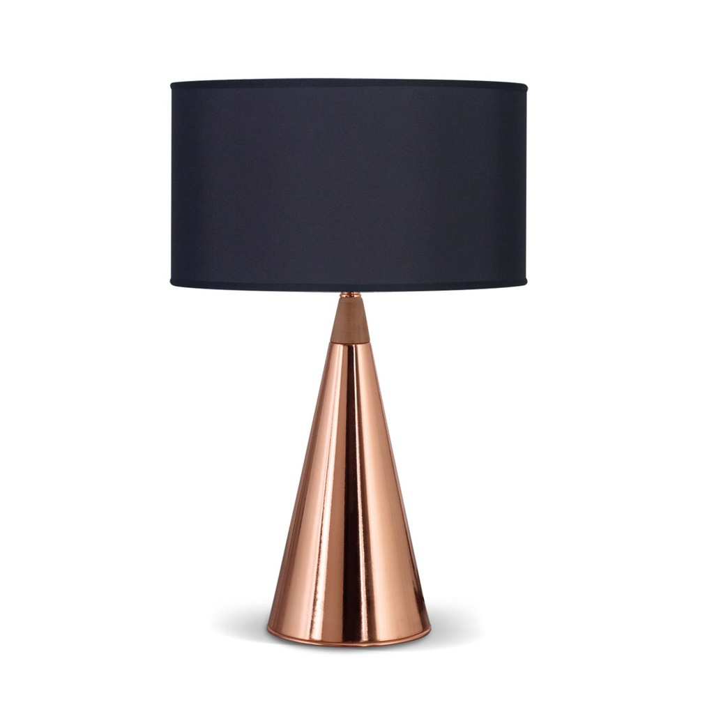 Icono Velador Cilindrica 1L E27 Lienzo Negro h.48cm Cobre