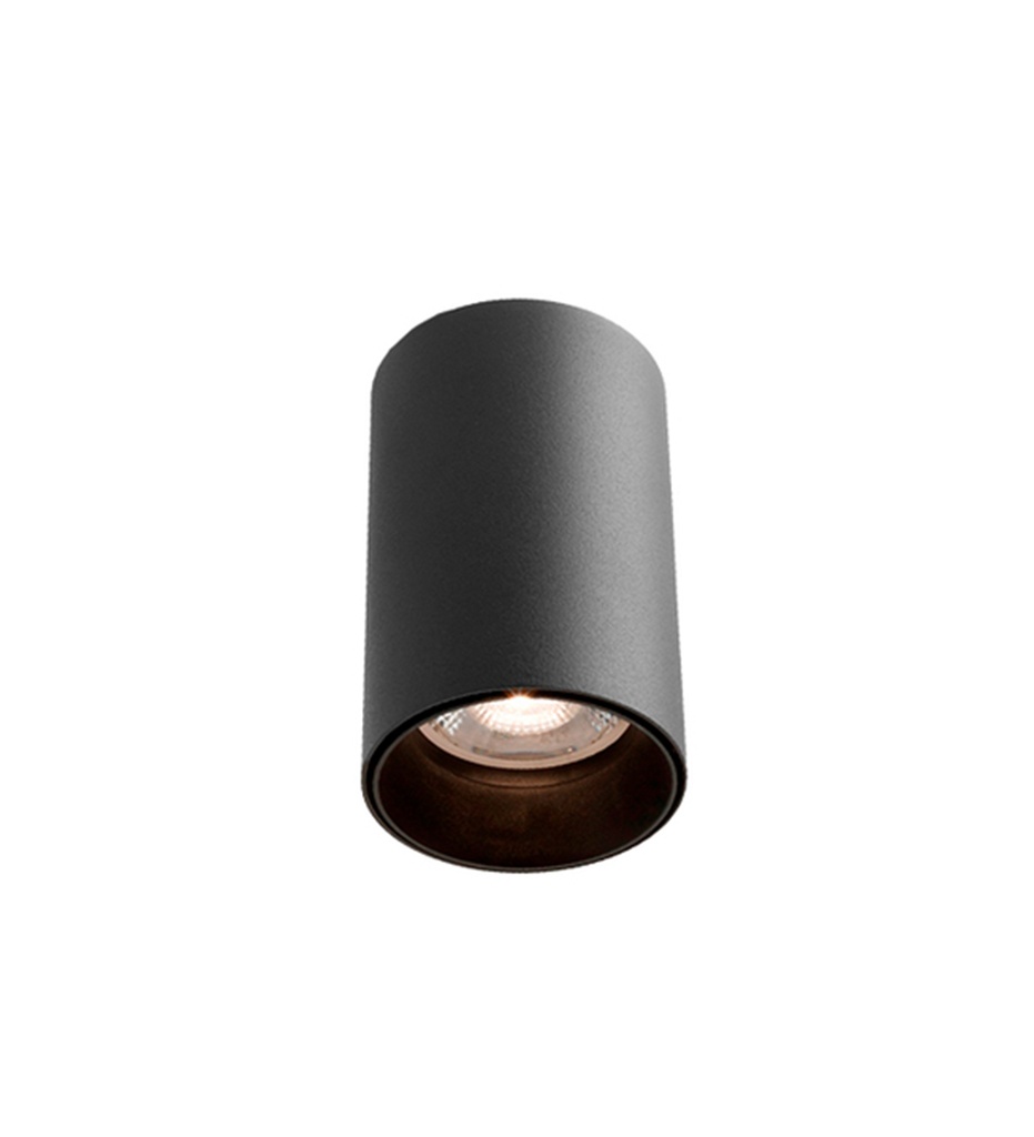 Coco 1.2 Plafon Cilindrico GU10 Par16 13w ø56x100mm C/Tapaboca Negro/Negro