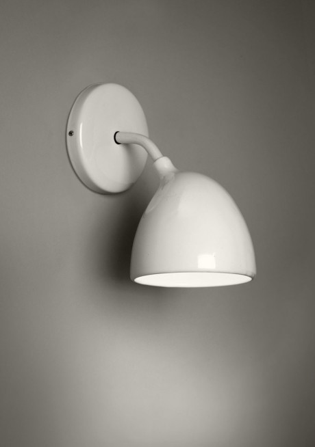 Uncuerno Pared Ceramica/Hierro E27 Blanco