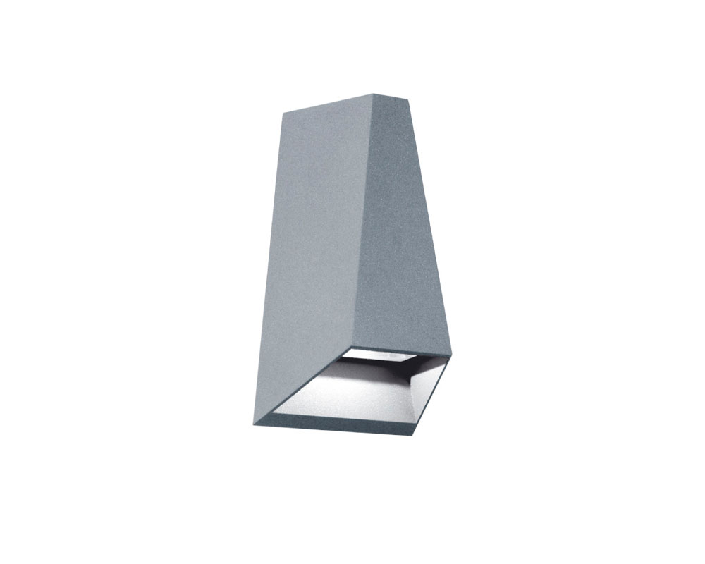 Trian Aplique de Pared Exterior Led 2x3w 3000k Gris
