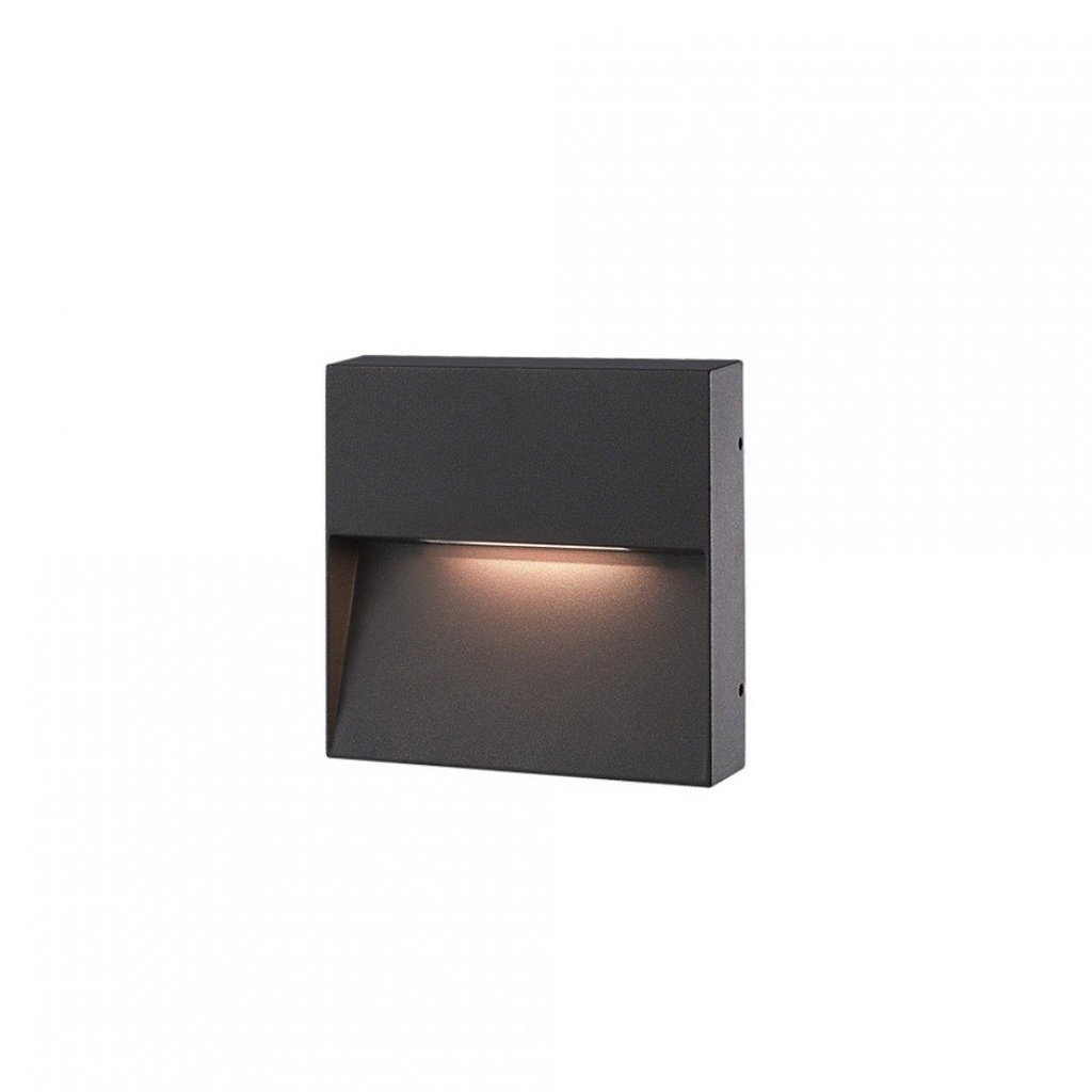Klapp Aplique de Pared Exterior Led 6w 3000k Ip54 150x150mm Negro