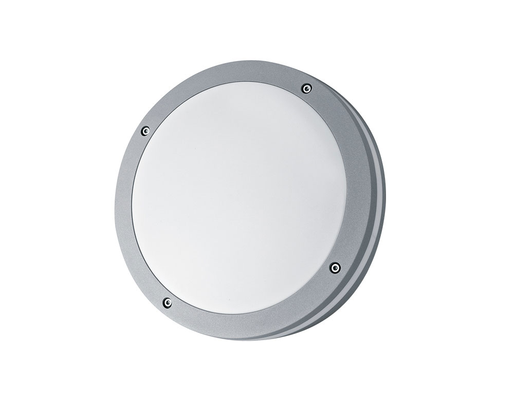 Vega Aplique de Pared Exterior 2xE27 Ø300mm Aluminio Gris