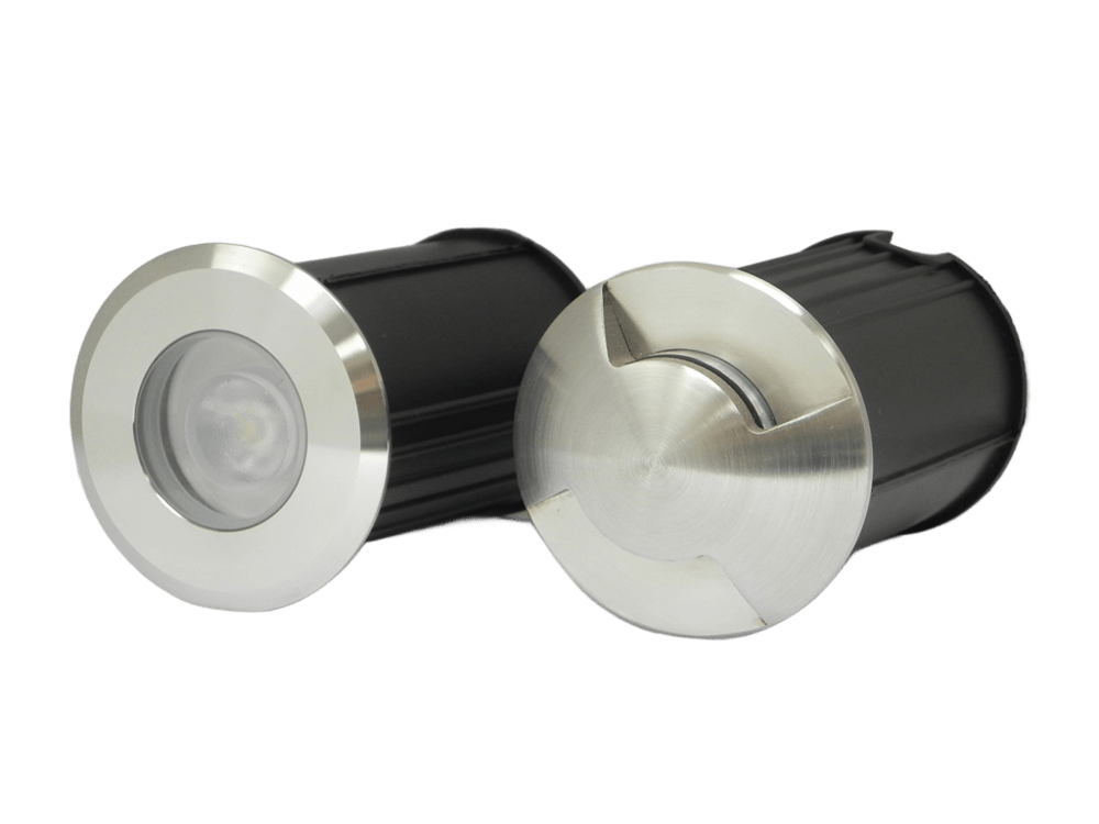 Floor Embutido de Piso Exterior 2 Salidas Led 1w 3000k Ø62mm Acero