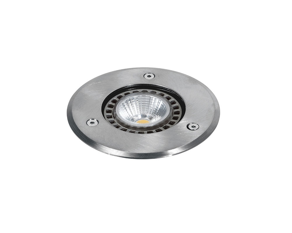 Eos Embutido de Piso Exterior Redondo Gu10 Par16 50w Acero