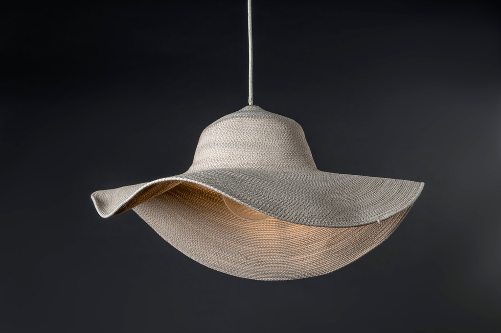 Hat Colgante Algodon Di. 60cm 1L E27 c/ Lamp Led Globo G121