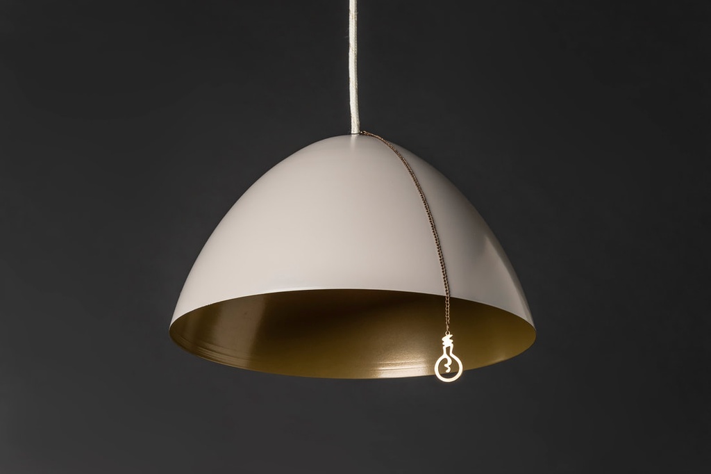 Mini Bullet Colgante Di.29cm 1L E27 c/Lamp Led Globo G80 Nude Int. Oro