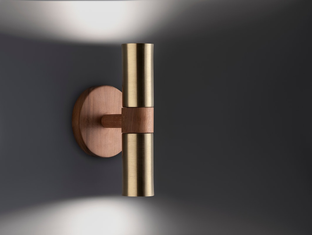 Bis Doble Aplique Bidireccional c/Lamp Led 2xGU10 7W Bronce Viejo