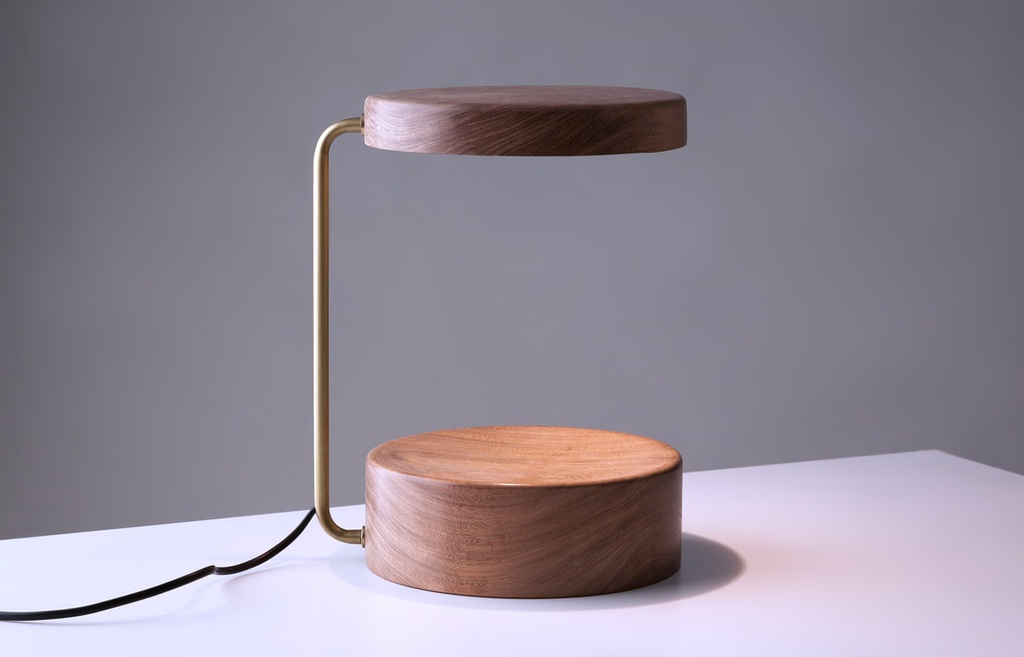 Concave Lampara de Mesa c/Lamp Led Halopin 3,5W Madera/Bronce