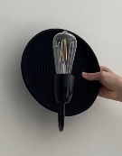 Plato Vintage Aplique de Pared Algodon Di.22cm E27 c/Lamp Led Vintage Negro