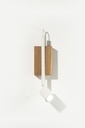 L Simple Aplique Madera C/1 Spot Movil Par16 Led 6W 3000K Dimeriz C/Dimer-Cable-Ficha Blanco Mate