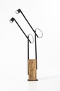 T Doble de Pie Madera C/2 Spots Movil Par16 Led 6W 3000K Dimerizable Blanco Mate
