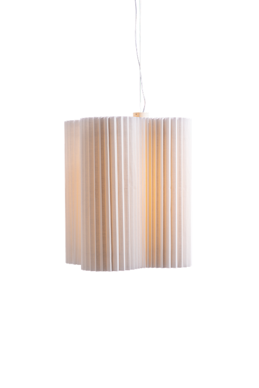 Flag 45 L Colgante Silueta Fibra Di.45,5xh60cm Led 14,7W H.Douglas Interior Blanco o Crudo
