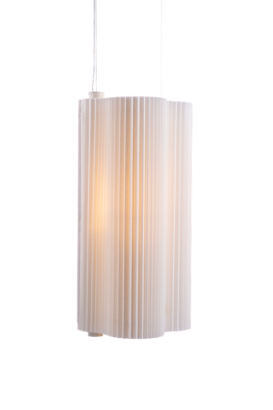 Flag 45 XL Colgante Silueta Fibra Di.45,5xh100cm Led 14,7W H.Douglas Interior Blanco o Crudo