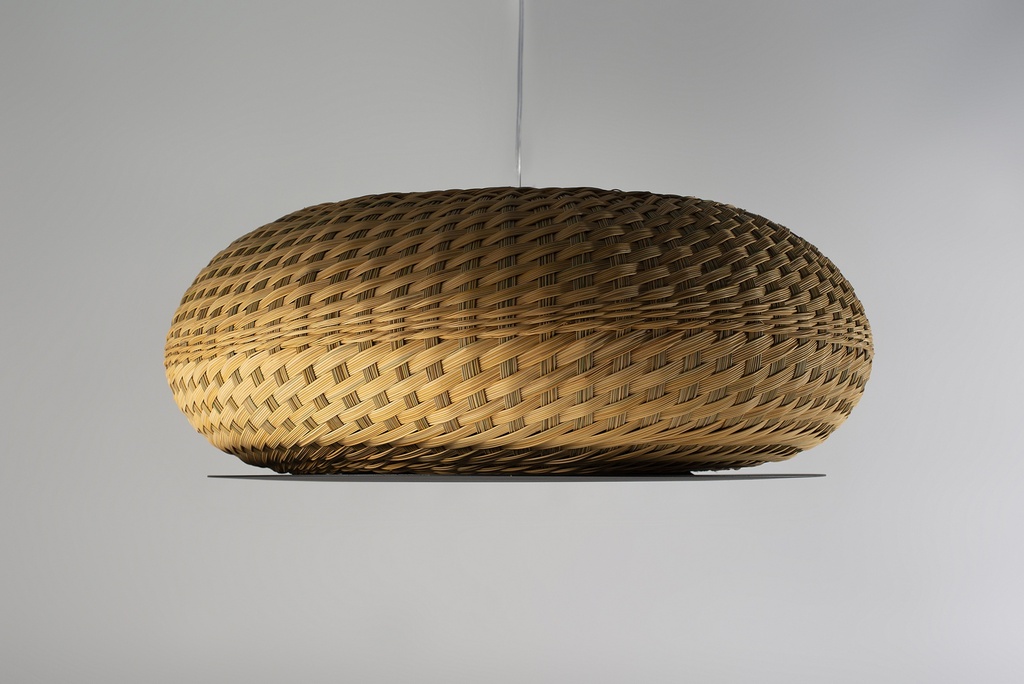Valle L Colgante Simbol Di.78xh27cm E27 10W Natural C/Disco Negro
