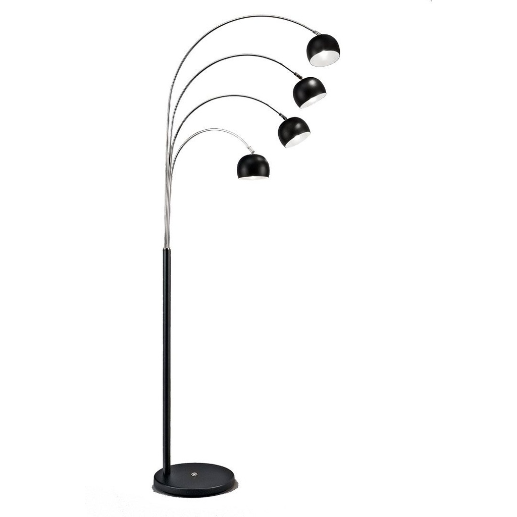 Miro Lampara de Pie Movil 4Luces G9 Pantalla Metalica Di.10cm H.175cm Negro Total