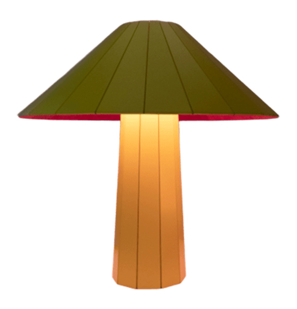 Maja M45 Lampara Mesa Placa Laqueada E27 Led Di.45xh45cm Mostaza Satinada 