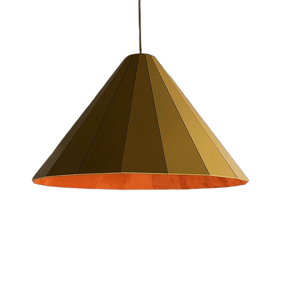 Maja T18 Colgante Placa Laqueada E27 Led Di.61xh36cm Mostaza Satinada