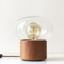 Nanu Lampara Mesa Madera Cedro C/E27 Antique G80 Di.20xh21cm