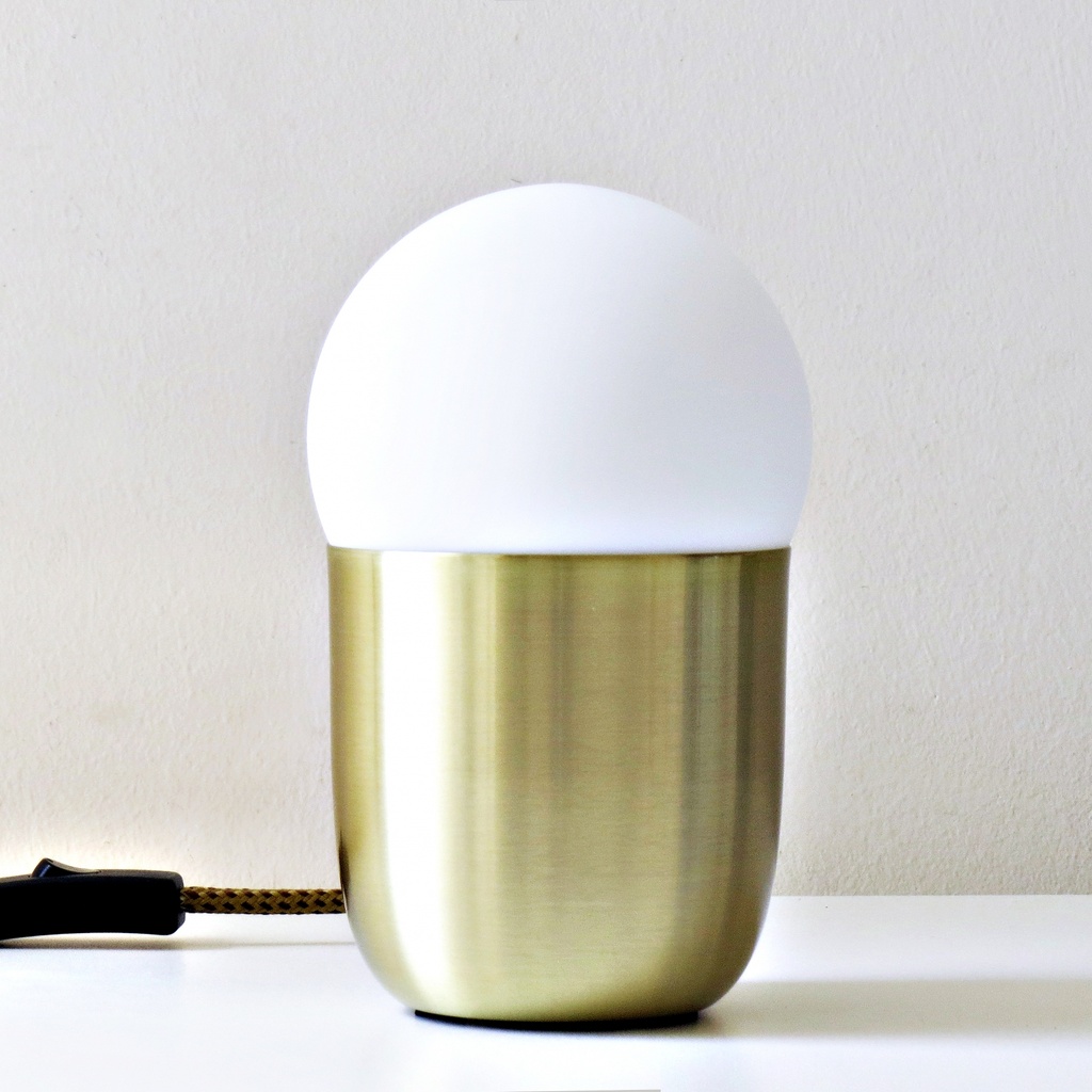 Nuto Lampara Mesa Metal E27 Led Di.12xh20cm Oro Satinado