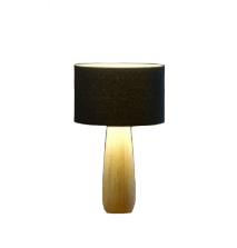 Tuna M25 Lampara Mesa Madera Cedro C/Pant.Gross Negro E27 Led Di.25xh42cm 