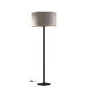 Tizo PZ45 Lampara Pie Metal Negro C/Pant.Cilindrica Lino Natural E27 Led Di.45xh160cm 