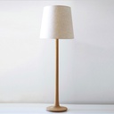 Trini PK54 Lampara Pie Madera Cedro C/Pant.Conica Lino Natural E27 Led Di.54xh165cm 