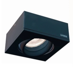 Qub C Semi Embutido Cardanico Led PAR16 GU10 Negro Texturado