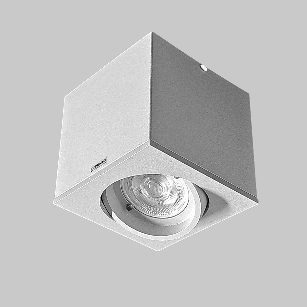 Qub C Plafon Corto Cardanico Led PAR16 GU10 h.95mm  Blanco Texturado