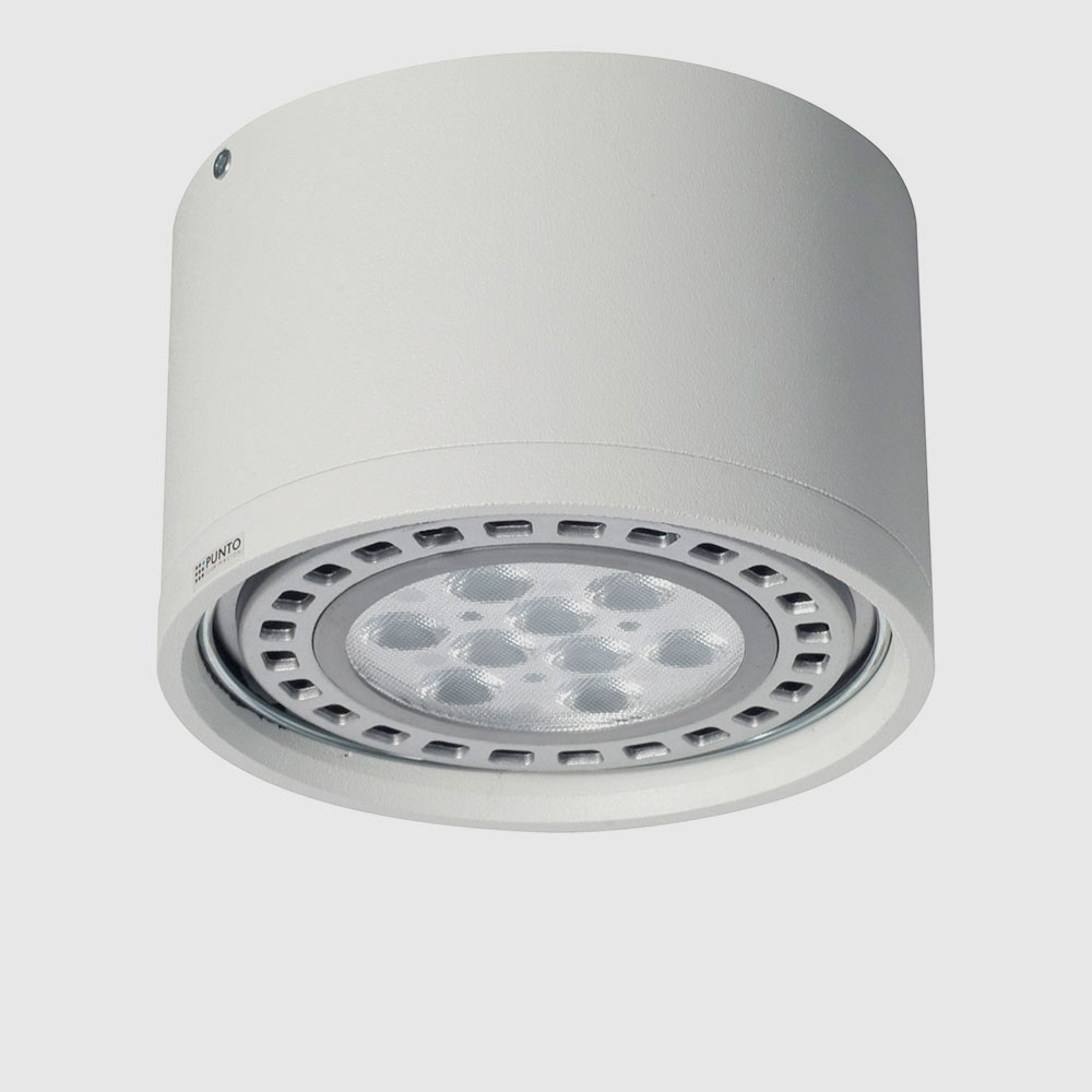 Tuba R Plafon Corto Led AR111 GU10 h.80mm  Blanco Texturado