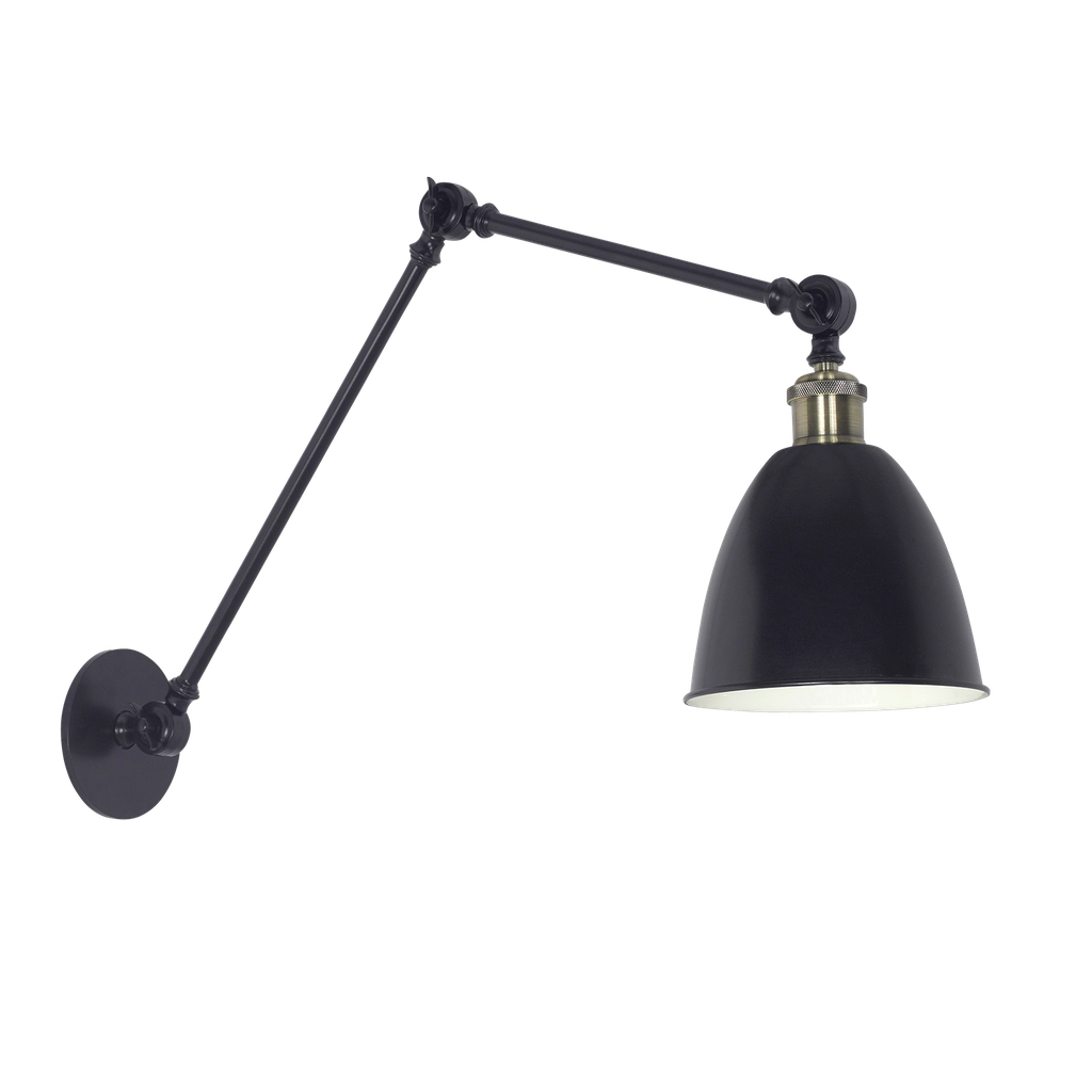 Vintage Aplique de Pared Acero Articulado Di.20Cm 1L E27 Negro/Bronce