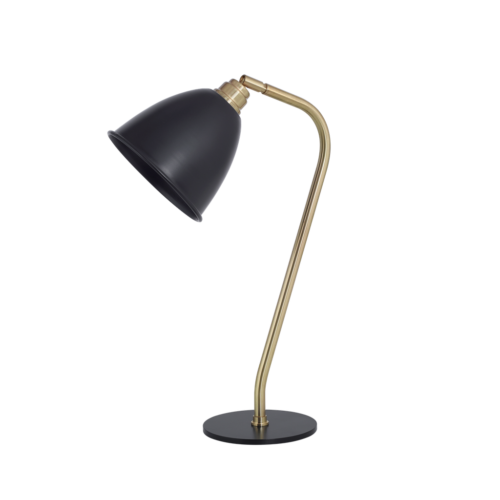 Retro Lampara de Escritorio Acero Di.17cm h.42cm Negro/Bronce