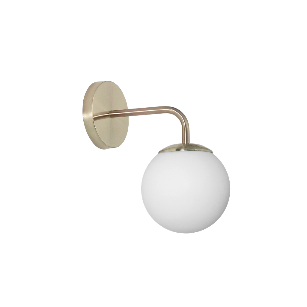 Aplique Globo Opal Satinado Di.15cm Blanco