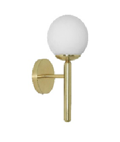 Aplique Tubular Globo Opal Satinado Di.15cm Bronce Mate