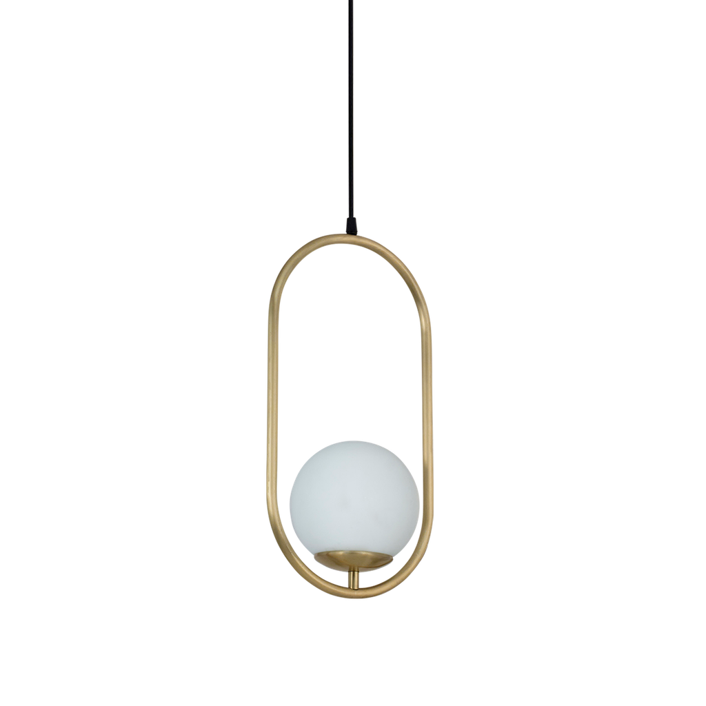 Aura Colgante Globo Opal Satinado 1 Luz E27 Di.20cm h.40cm Dorado Mate