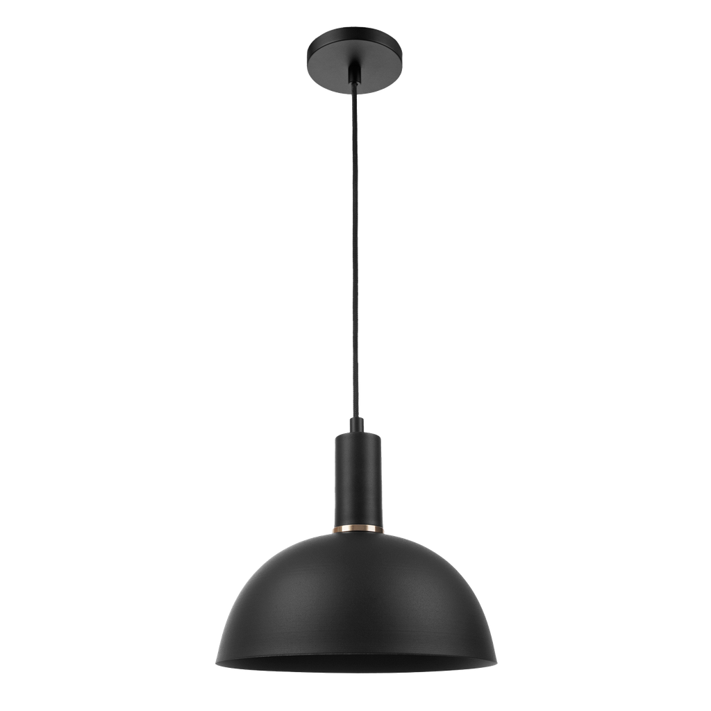 Retro Colgante Semi Esfera 1 Luz E27 Di.28cm Negro