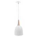 Nordik Wok Colgante 1 Luz E27 Di.23cm Blanco/Madera Natural