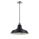 Galponero Colgante Acero 1 Luz E27 Di.35cm Negro/Crema Detalles Bronce