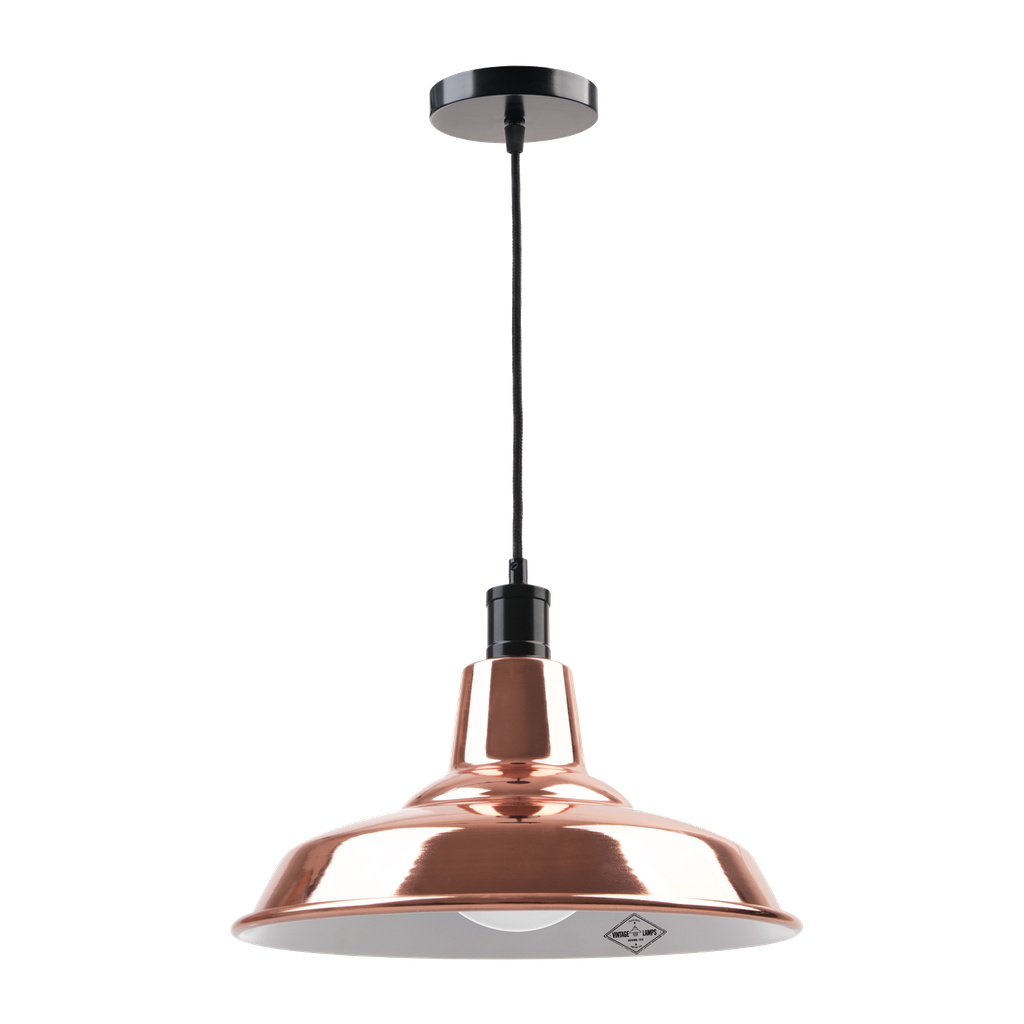 Galponero Colgante Acero 1 Luz E27 Di.45cm Cobre