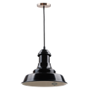 Classic Colgante Acero 1 Luz E27 Di.30cm Negro/Crema