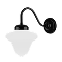 Rosario Aplique de Pared Aluminio IP44 1 Luz E27 Di.18xh35cm Negro