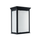 Medio Farol Aplique de Pared Hierro Vidrio Satinado 1 Luz E27 17xh.27cm Negro