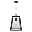 Farol Colgante Barral Hierro Vidrio Traslucido 1 Luz E27 30xh.38cm Negro